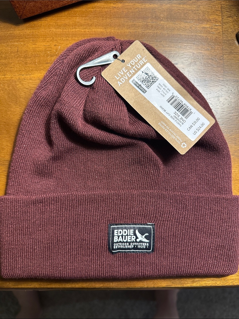 Eddie Bauer Burgundy Knit Beanie